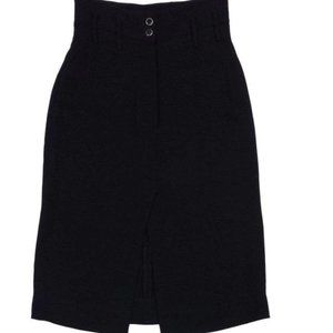 Chanel Black Silk A-Line Skirt Sz 4